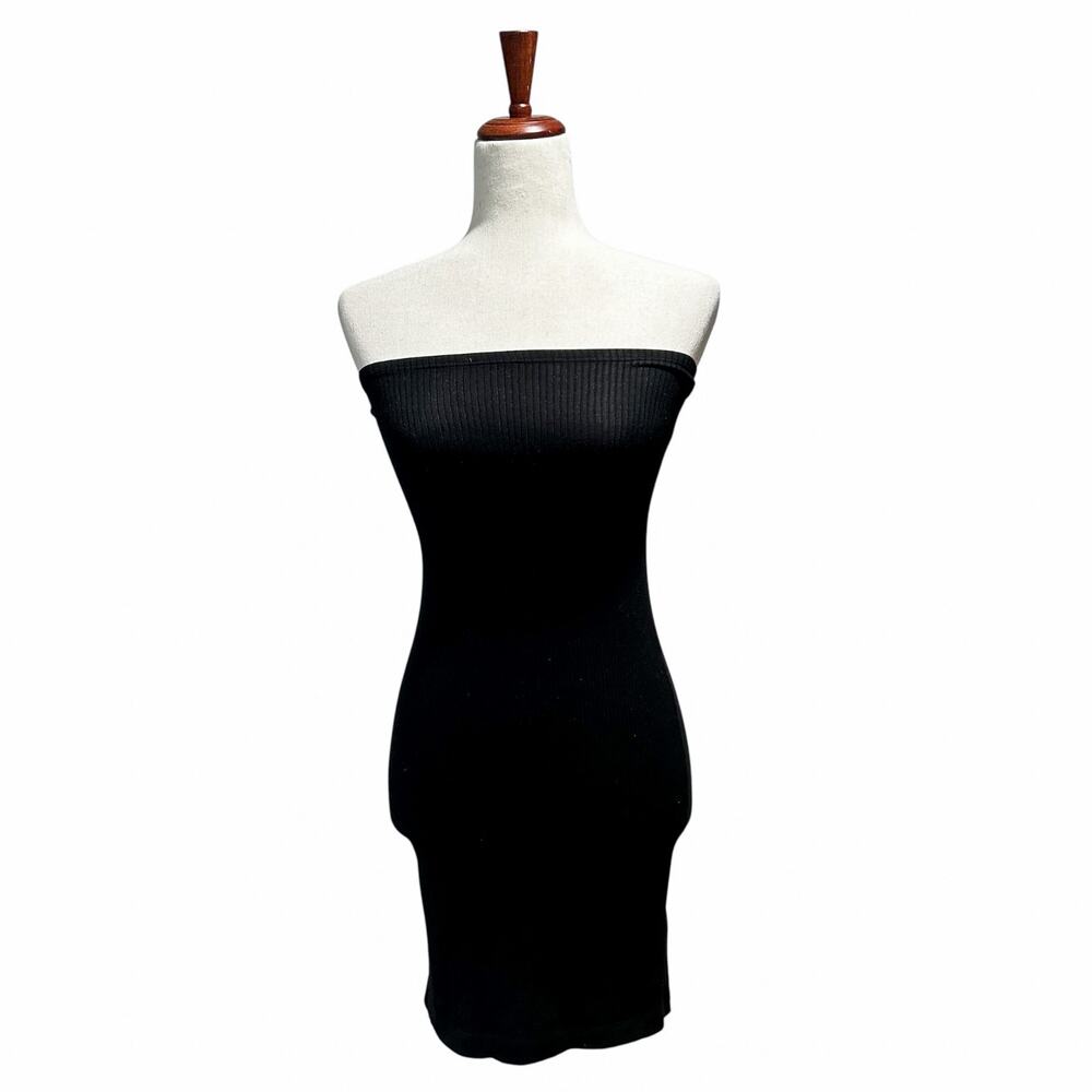 Reformation Strapless Dress XS Extra Small Black Ribbed Knit Mini‎ Bodycon (15)